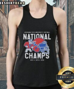 Premium Louisiana Tech Bulldogs Football National Champs 1974 vintage tank top showcasing classic team spirit and style.