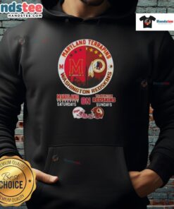 Premium Maryland Terrapins Skyline Hoodie for Saturdays and Washington Redskins Sundays, featuring vibrant team colors.