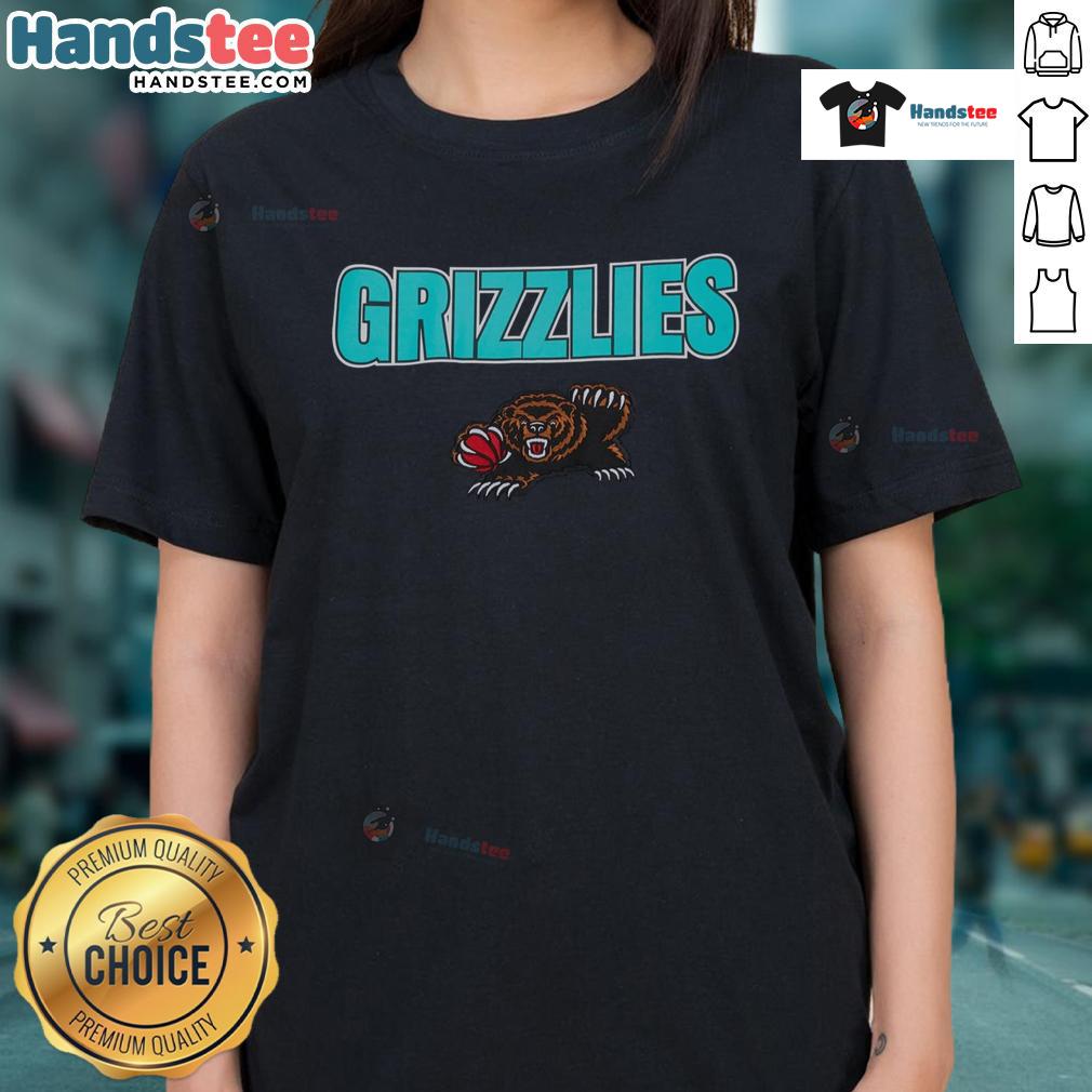 premium-memphis-grizzlies-throwback-ladies-tee Alt Text: Premium Memphis Grizzlies throwback ladies tee featuring vibrant team colors and vintage logo design.