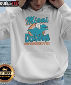 Premium Miami Dolphins Super Bowl hoodie featuring team colors and logo, perfect for fans supporting the Dolphins.