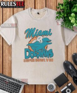 Premium Miami Dolphins Super Bowl washed t-shirt featuring vibrant team colors and logo, ideal for fans and collectors.