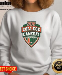 Premium Miami Hurricanes Football 305 College Caneday Sweatshirt in vibrant colors, perfect for game day and fans.