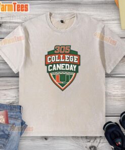 Premium Miami Hurricanes Football 305 College Caneday Washed T-Shirt in vibrant colors, perfect for fans and casual wear.