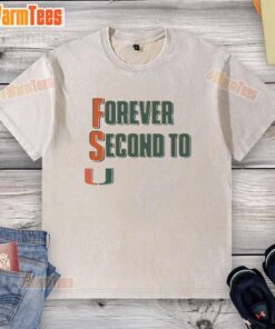 Premium Miami Hurricanes Forever Second To U Washed T-Shirt featuring vibrant team colors and logo, perfect for fans.