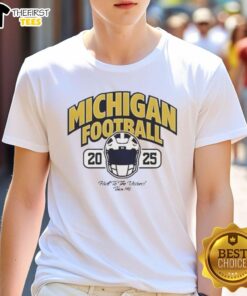 Premium Michigan Wolverines Hail To The Victors 2025 T-Shirt featuring bold graphics and vibrant team colors.