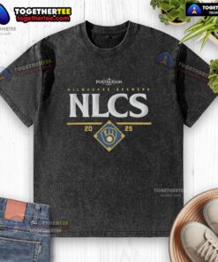 Premium Milwaukee Brewers NLCS 2025 Championship Series washed t-shirt featuring team logo and stylish design.