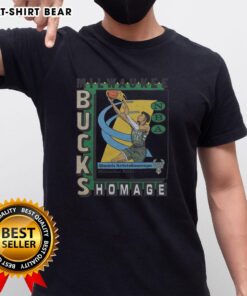 Premium Milwaukee Bucks trading card T-shirt featuring Giannis Antetokounmpo, perfect for fans and collectors.