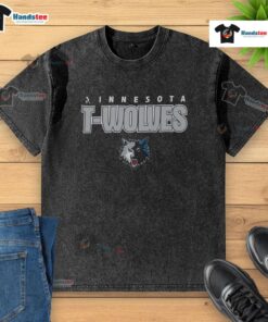 Premium Minnesota Timberwolves Throwback Washed T-Shirt featuring vintage design and soft fabric for ultimate comfort.