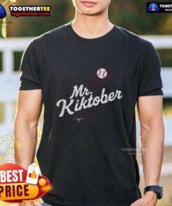 Alt Text: Premium Mr. Kiktober Los Angeles Dodgers Baseball T-Shirt featuring 'The Clutch Season' design, perfect for fans.