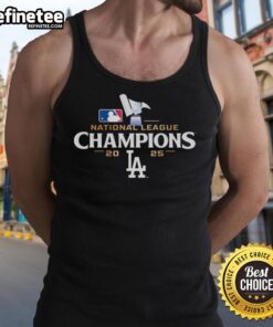 Premium National League Champions 2025 Los Angeles Dodgers logo tank top in vibrant team colors for fans.