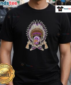 Alt Text: Premium Native American X Haskell T-Shirt featuring vibrant colors and intricate designs, perfect for cultural enthusiasts.