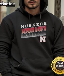 Alt Text: Premium Nebraska Cornhuskers polished hoodie in red, featuring the iconic team logo, perfect for fans and cozy wear.