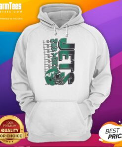 Premium New York Jets NFL 2025 yardage helmet vintage hoodie in green, featuring classic team logo and stylish design.