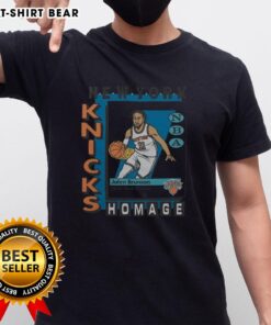 Premium New York Knicks trading card Jalen Brunson T-shirt featuring vibrant graphics and a stylish design.
