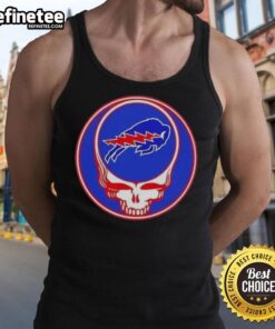 Premium NFL Buffalo Bills Grateful Dead Stealie tank top featuring vibrant graphics and a comfortable fit for fans.