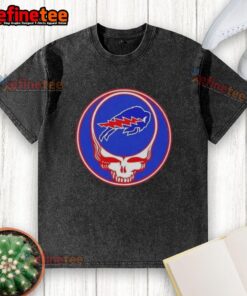 Premium NFL Buffalo Bills Grateful Dead Stealie washed t-shirt featuring a vintage design and vibrant colors.