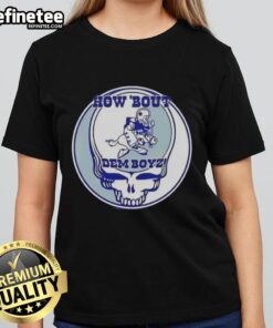 Premium NFL Dallas Cowboys Grateful Dead Stealie Ladies Tee featuring a unique design for fans of both teams.