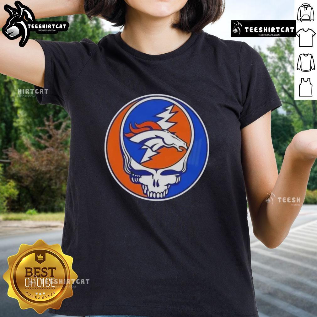 Premium Nfl Denver Broncos Grateful Dead Stealie Ladies Tee Premium NFL Denver Broncos Grateful Dead Stealie Ladies Tee featuring vibrant graphics and a comfortable fit for fans.