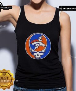 Alt Text: Premium NFL Denver Broncos Grateful Dead Stealie tank top featuring iconic logo and vibrant colors for fans.