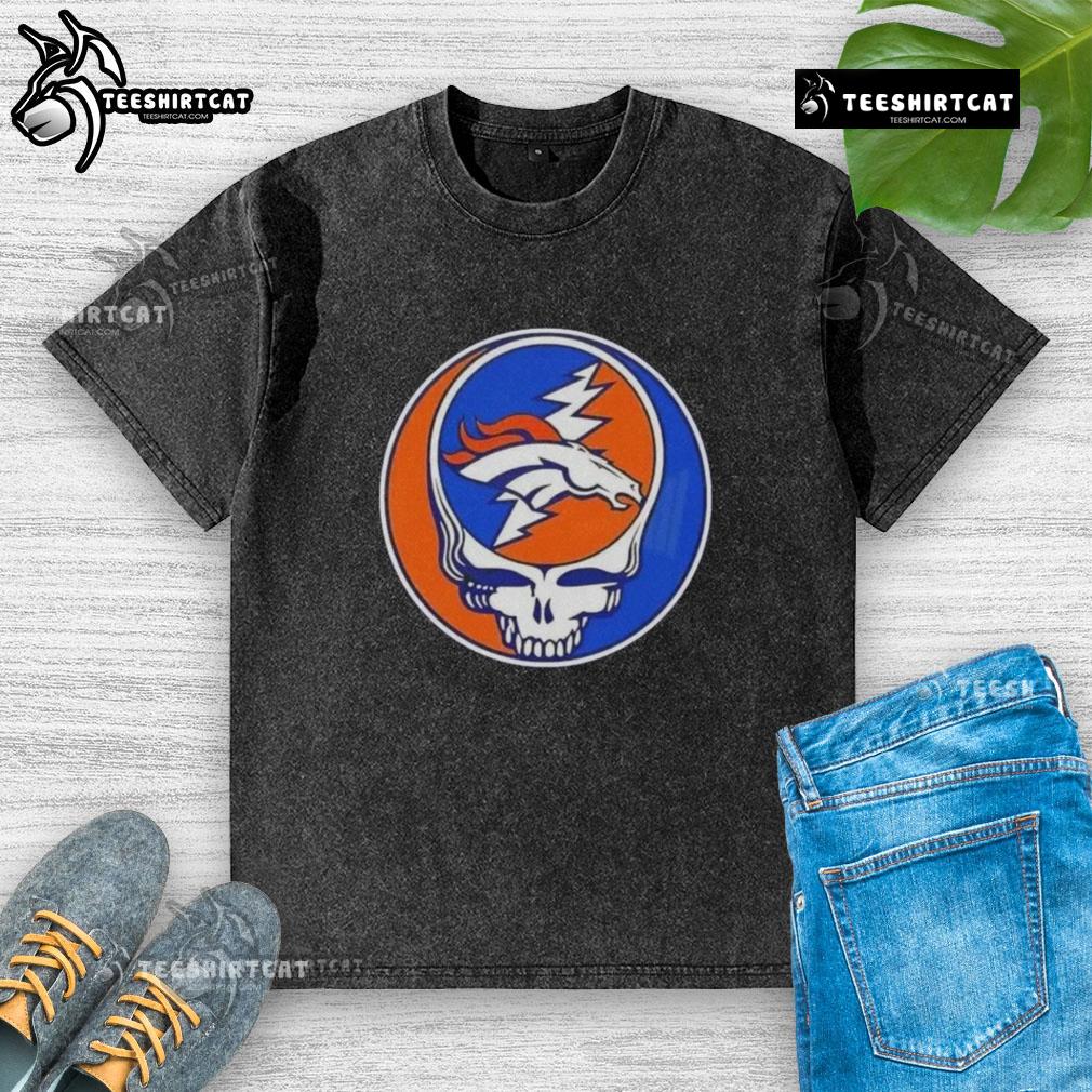 Premium Nfl Denver Broncos Grateful Dead Stealie Washed T Shirt Premium NFL Denver Broncos Grateful Dead Stealie washed t-shirt featuring a vibrant graphic design and comfortable fit.
