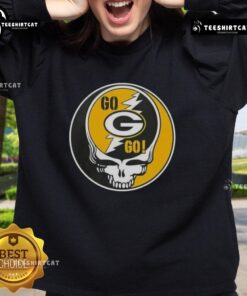 Alt Text: Premium NFL Green Bay Packers Grateful Dead Stealie sweatshirt featuring vibrant graphics and an iconic design.
