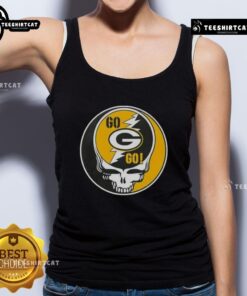 Premium NFL Green Bay Packers Grateful Dead Stealie Tank Top featuring vibrant graphics and a comfortable fit for fans.
