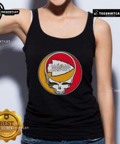 Premium NFL Kansas City Chiefs Grateful Dead Stealie tank top featuring vibrant graphics and a comfortable fit.