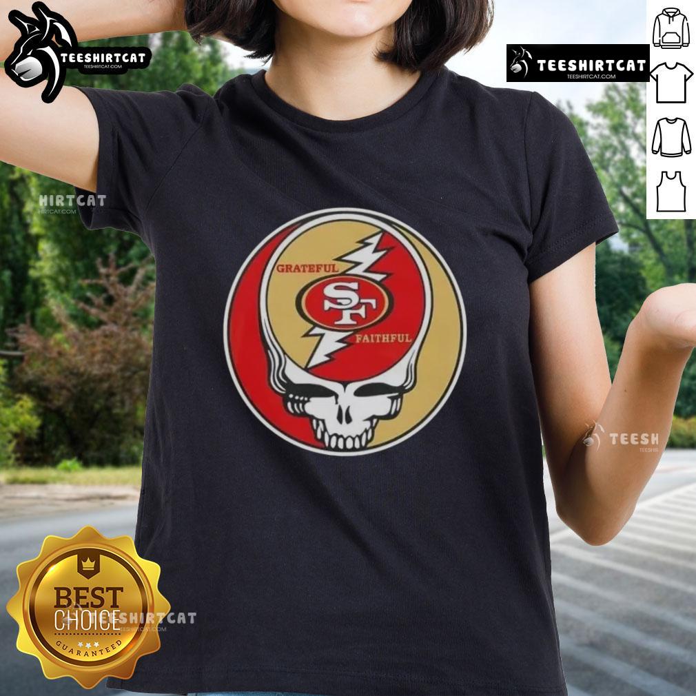 Premium Nfl San Francisco 49Ers Niners Grateful Dead Stealie Ladies Tee
