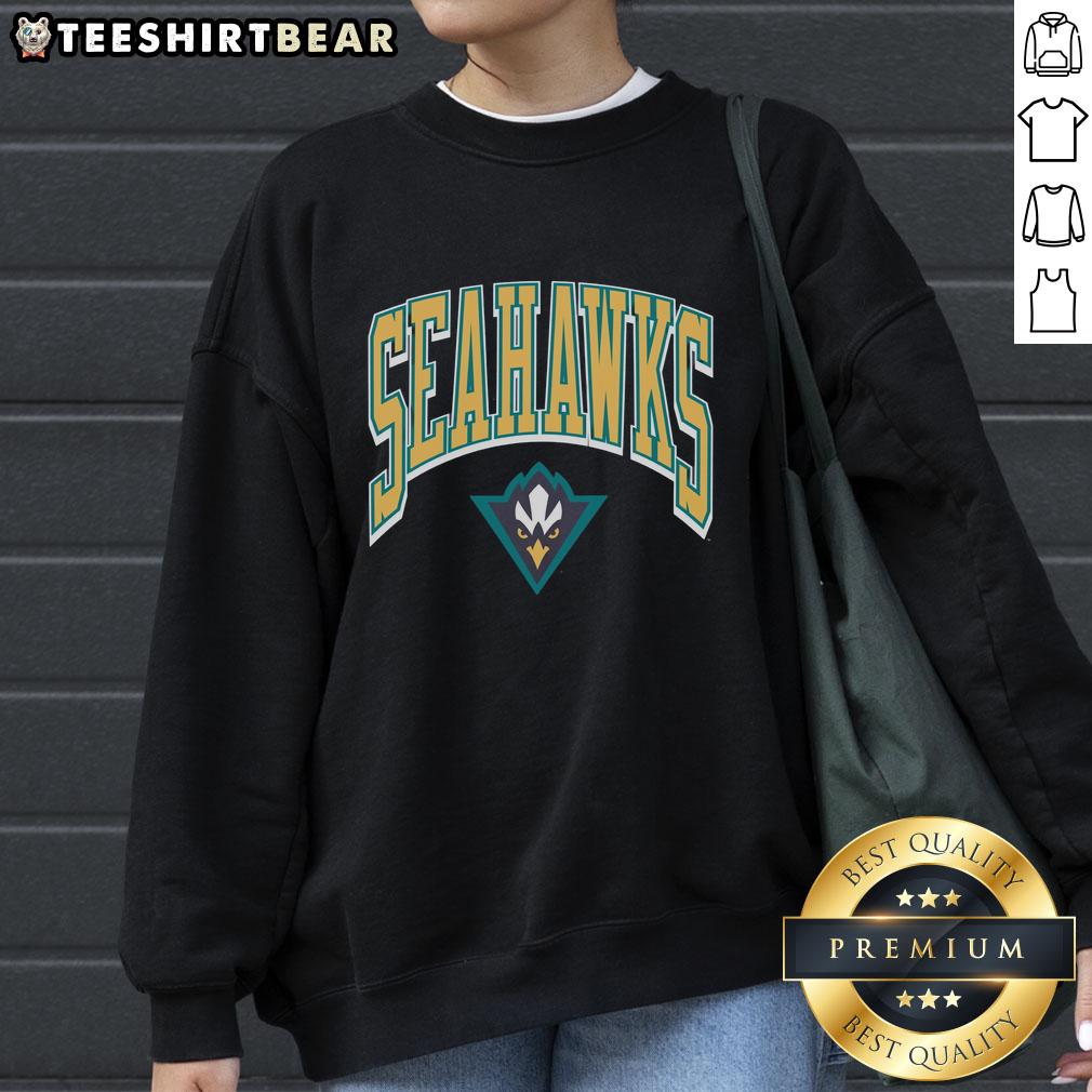 Premium North Carolina At Wilmington Walk Tall Sweatshirt Alt Text: Premium North Carolina at Wilmington Walk Tall Sweatshirt featuring a stylish design in navy blue. Perfect for casual wear.