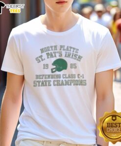 Alt Text: Premium North Platte St. Pat's Irish Class C-1 State Champions T-Shirt showcasing team spirit and pride.
