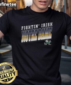 Premium Notre Dame Fightin Irish polished t-shirt featuring vibrant team colors and logo, perfect for fans and game day.