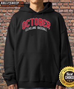 Premium October Cleveland Guardians Baseball Postseason 2025 Hoodie showcasing team colors and logo.