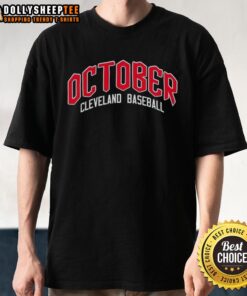 Premium October Cleveland Guardians Baseball Postseason 2025 T-Shirt featuring team logo and vibrant colors.