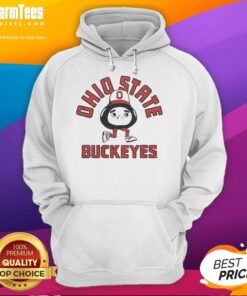 Alt Text: Premium Ohio State Buckeyes Brutus mascot hoodie featuring vibrant colors, perfect for fans and cozy wear.
