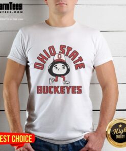 Premium Ohio State Buckeyes Brutus Mascot T-Shirt featuring vibrant graphics and comfortable fit for fans and supporters.