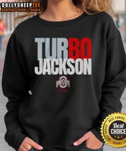 Alt Text: Premium Ohio State Buckeyes Football Bo Jackson Turbo Sweatshirt, showcasing team spirit and athletic style.