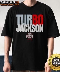 Premium Ohio State Buckeyes Football Bo Jackson Turbo T-Shirt showcasing vibrant team colors and iconic design.