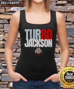 Alt Text: Premium Ohio State Buckeyes Football Bo Jackson Turbo Tank Top featuring vibrant team colors and stylish design.