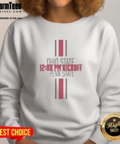 Premium Ohio State Buckeyes vs Penn State Nittany Lions Kickoff 2025 sweatshirt featuring team colors and logos.