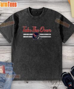 Premium Ole Miss Rebels Football Take The Over washed t-shirt featuring bold graphics in navy and red.