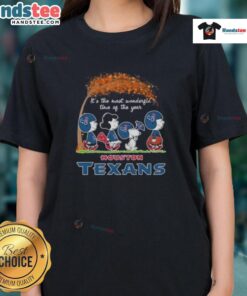 Premium Peanuts Snoopy and Friends Houston Texans Ladies Tee for the most wonderful time of the year.