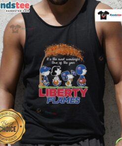 Premium Peanuts Snoopy and Friends Liberty Flames tank top for the most wonderful time of the year.