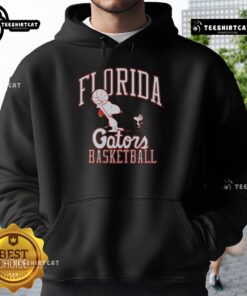 Premium Peanuts Snoopy X Florida Gators basketball hoodie featuring vibrant graphics and cozy design for fans.