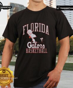 Alt Text: Premium Peanuts Snoopy X Florida Gators basketball t-shirt featuring vibrant graphics and a comfortable fit.