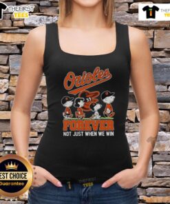 Premium Peanuts X Baltimore Orioles tank top featuring 'Forever, Not Just When We Win' slogan, perfect for fans.