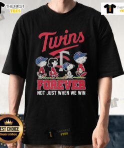 Alt Text: Premium Peanuts X Minnesota Twins Forever T-Shirt featuring a bold design celebrating loyalty, perfect for fans.
