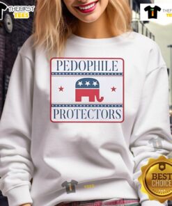 Premium Pedophile Pedoprotectors sweatshirt featuring bold graphics and comfortable fabric, perfect for casual wear.