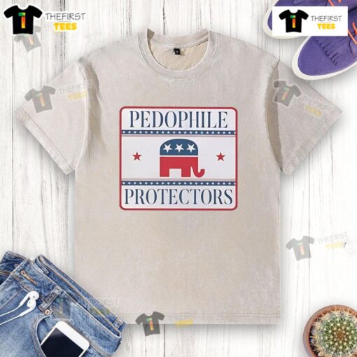 Alt Text: Premium Pedophile Pedoprotectors washed t-shirt featuring a bold graphic design, perfect for casual wear.