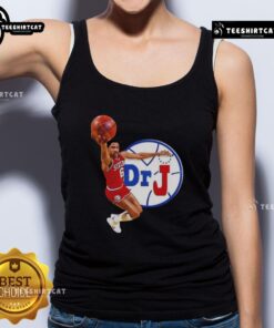 Premium Philadelphia 76ers Dr. J Dunk Tank Top features iconic design perfect for basketball fans and sports enthusiasts.