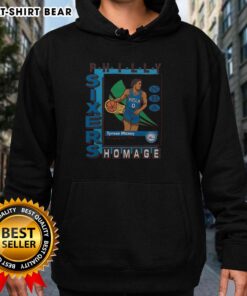 Premium Philadelphia 76ers trading card featuring Tyrese Maxey hoodie design, perfect for fans and collectors.